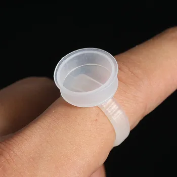 

100pcs L Disposable Tattoo Ink Rings Clear Eyebrow Lip Tattoo Pigment Ink Cup Holder Container Permanent Makeup Tattoo Ink Rings