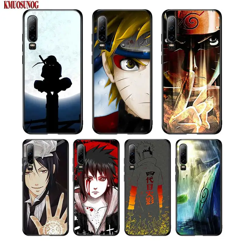 

Black Silicon Phone Case Anime Naruto For Huawei P8 P9 P10 P20 P30 Pro Lite P Smart Plus Y6 Y7 Y9 2019 2017