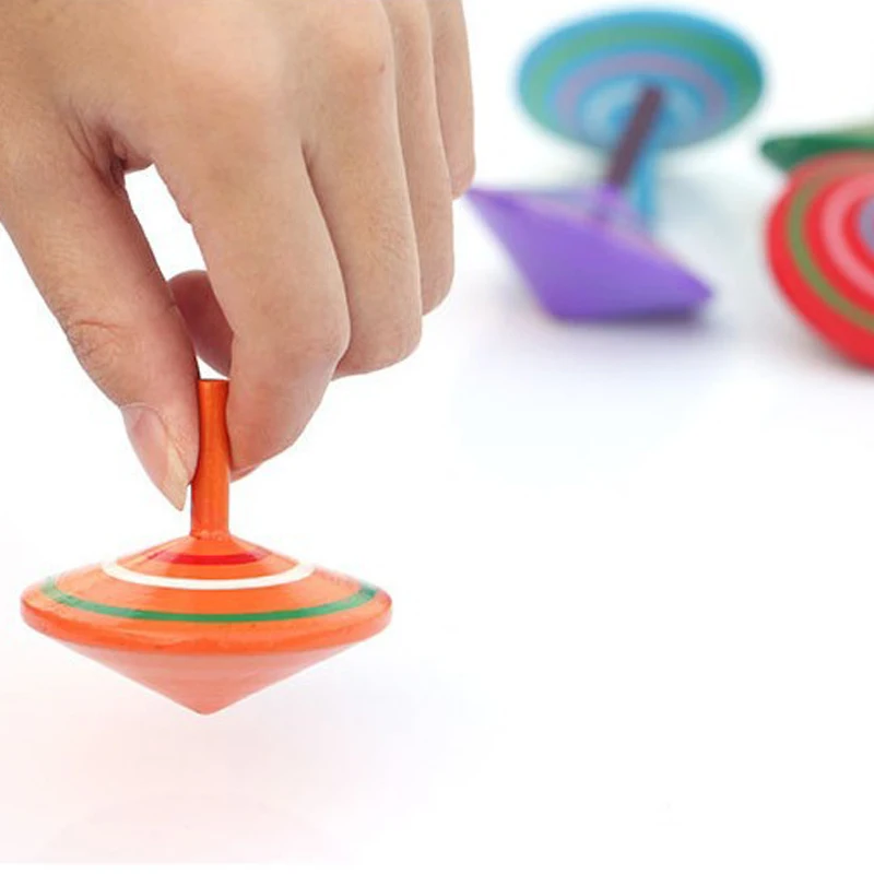 Educational Toys For Children Wooden Spinning Top Wood Hand Spinner Classic Toys for Kids Colored  Stress Relief Toy