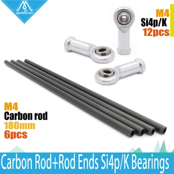 

1 set SI4P/K ID :4 mm and Rod OD: 6mm 180mm Arm Carbon Diagnonal push rod full Kit for Rostock Delta Kossel mini k800 3d printer