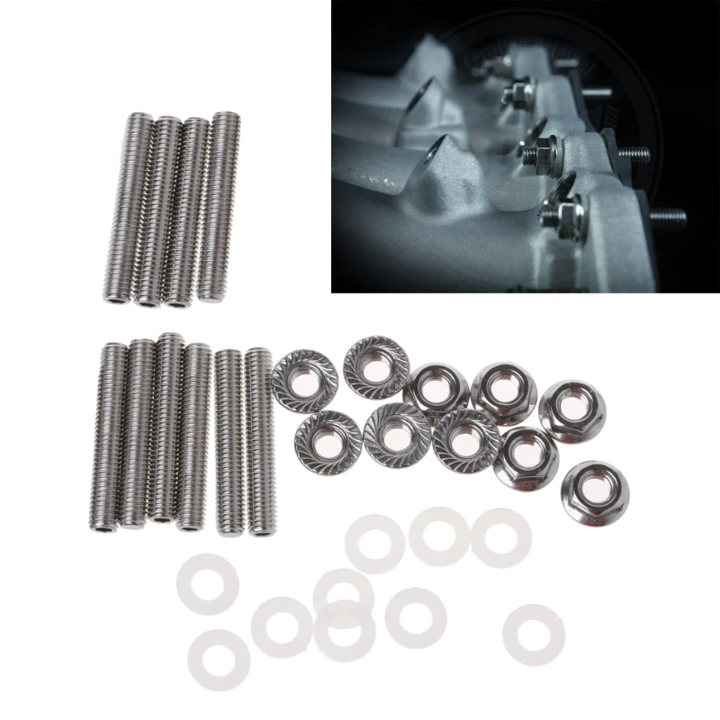 

Extended Stud Intake Manifold Bolt Kit Stainless Steel Bolt Kit Set Kit Tool -m18