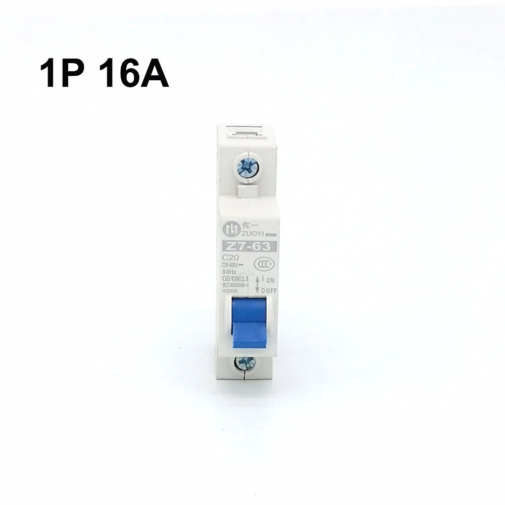 

C45N 1 pole 16A C type mini circuit breaker mcb Mounting 35mm din rail Breaking Capacity