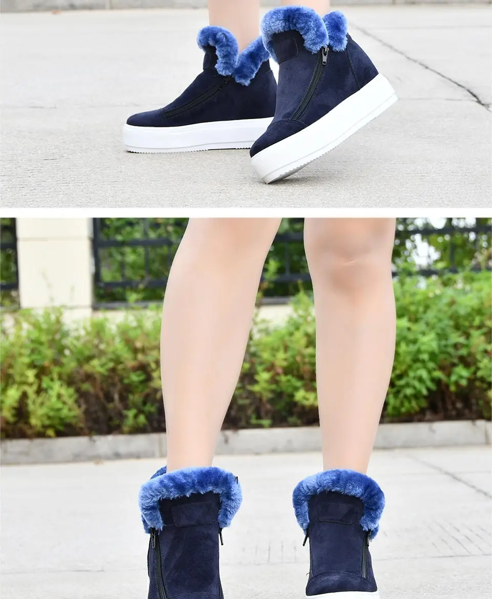 ROYYNA/Новое поступление; зимние ботинки на молнии; женские удобные модные уличные зимние ботинки; Feminimo; модная женская обувь из плюша