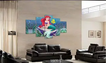 

modern Home decorative kids wall decor fairy tales Mermaid Wall Art Picture printed oil Painting on canvas art prints