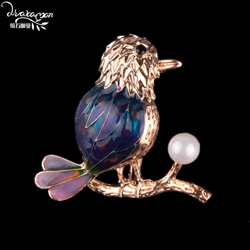 

Dvacaman Brand Cute Bird Maxi Brooches Simulated Pearl Wedding Jewelry Vintage Bouquet Women Collar Brooch Pin Wholesale NN94