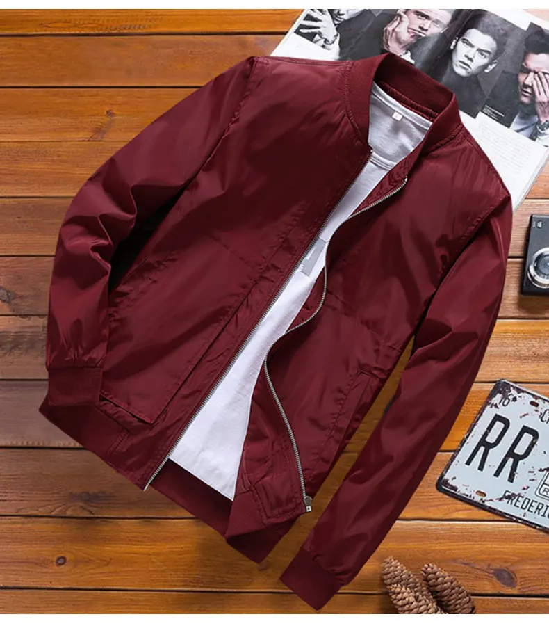 2018 Autumn Jacket Men Baseball Collar Spring Male Jackets Coat Man Flight Air Force jacket Plus Size 4XL Brand Clothing MuLS 04
