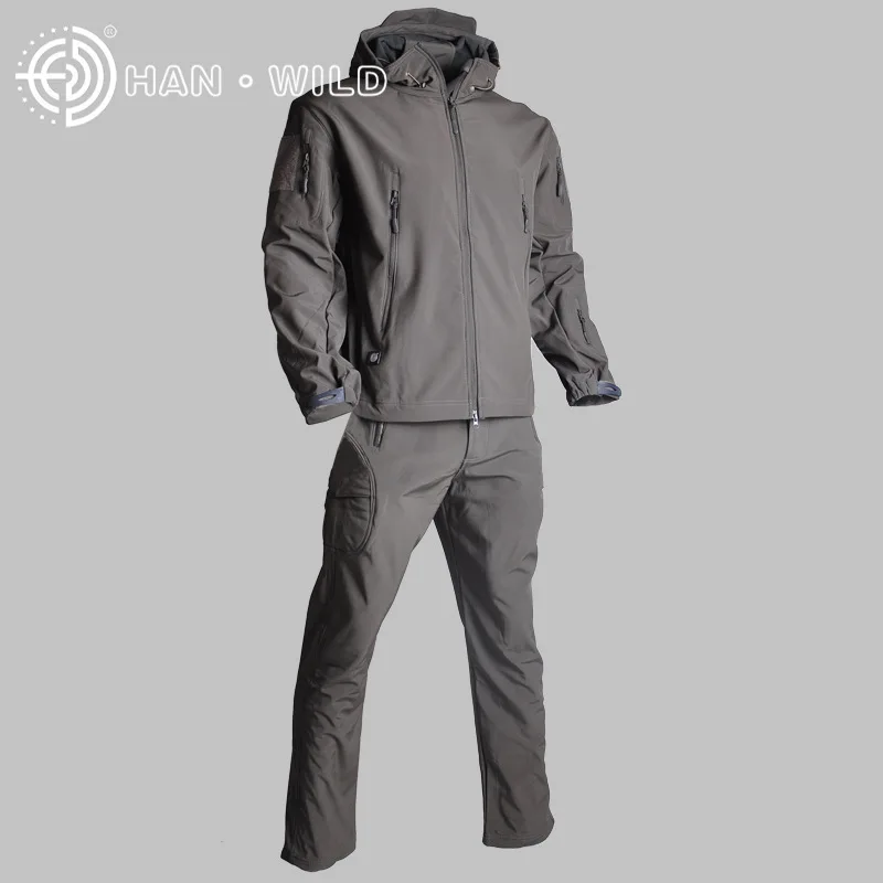 Тактические наборы для мужчин Sharkskin Softshell TAD куртка или брюки Военная форма для пеших прогулок кемпинга Водонепроницаемая камуфляжная охотничья одежда