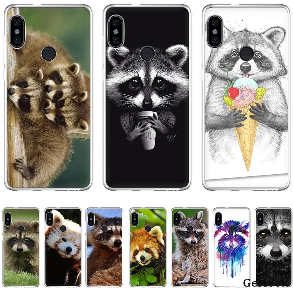 

Mobile Soft Tpu Case Raccoon Unique Design Cover For Xiaomi Xiaomi Redmi Note 4 4A 5A 5 Plus 6 67 GO S2 6A Pro S2 Shell