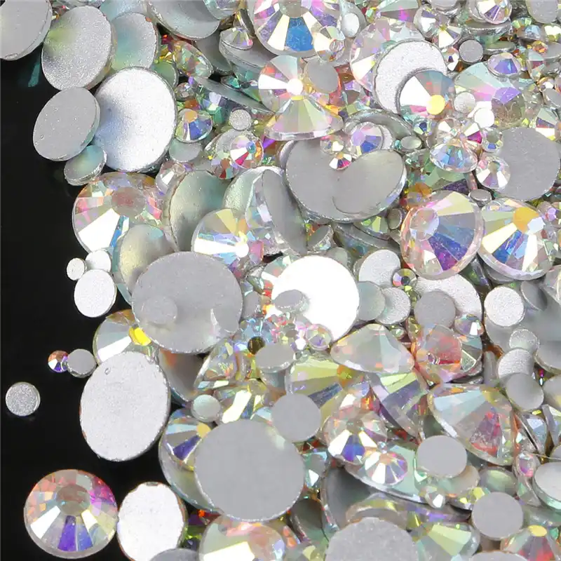 Горячая Распродажа блестящие стразы s Crystal AB искусственная ткань для шитья Стразы