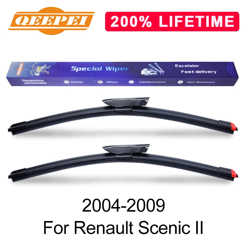 

QEEPEI Replace Wiper Blade For Renault Scenic II 2004-2009 Windshield Windscreen Natural Rubber Replacement Wiper
