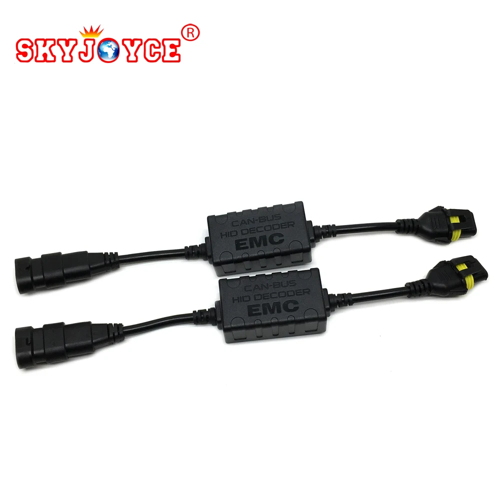 

SKYJOYCE pair hid canbus box wire connector decoder canceller for fast bright ballast hid headlight yeaky H7 canbus H11 9005 H4
