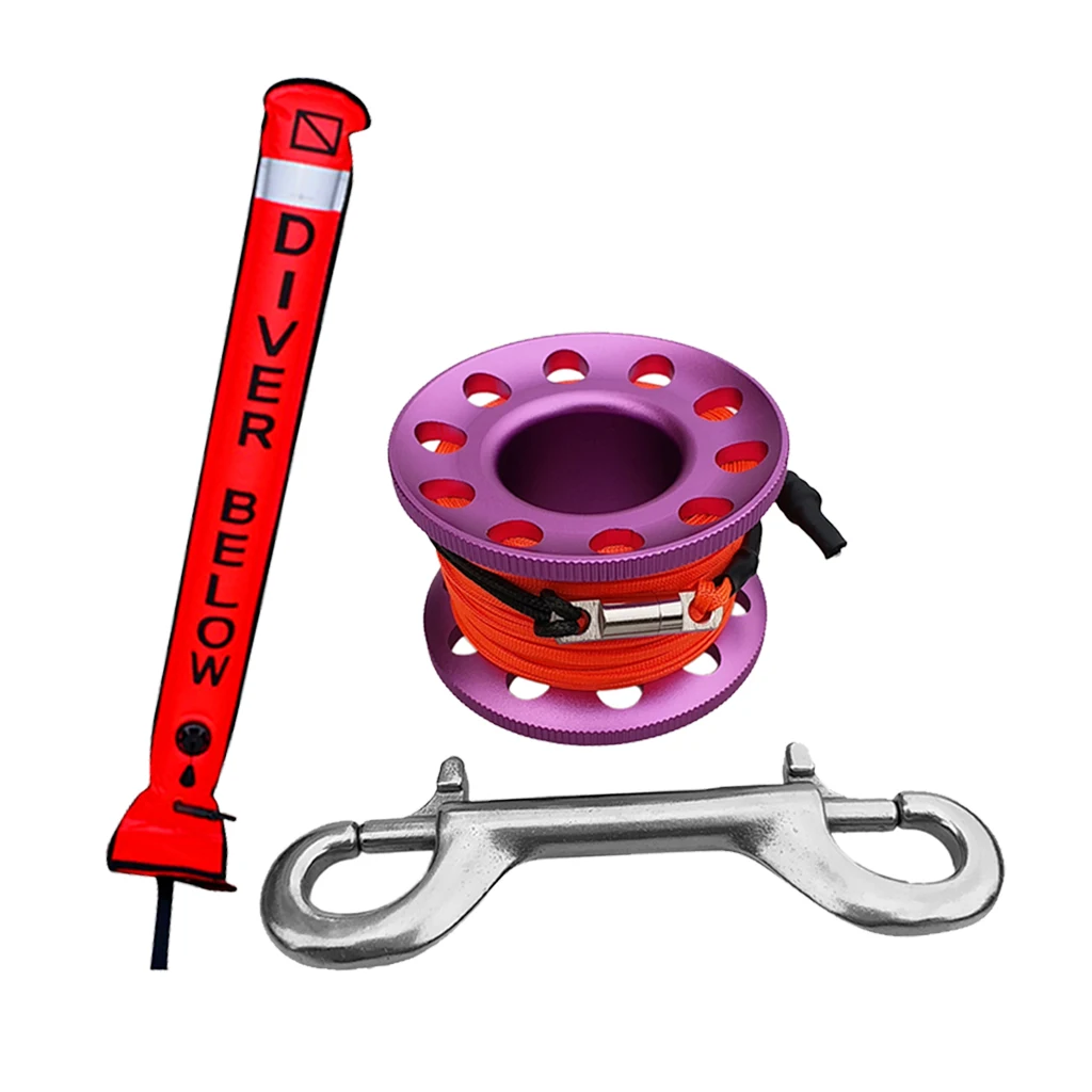 MagiDeal Perfeclan Scuba Diving SMB Surface Marker Buoy Signal Tube & Dive Reel Spool Scuba Diving Accessories