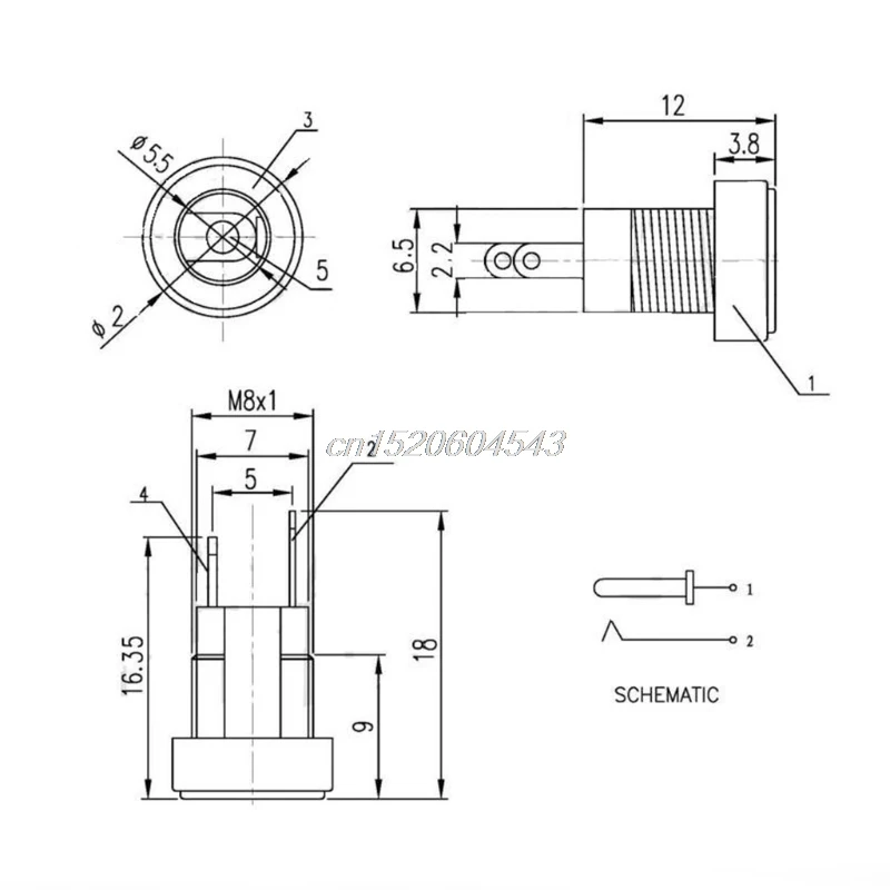 5 шт. DC-022B разъем питания гнездовой панельный разъем 5,5x2,1 мм w/cap R24 и Прямая поставка