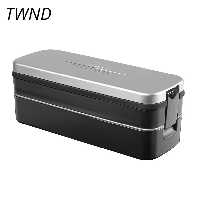 

Japan style bento box plastic lunch boxes 2 layers microwaveble student officer tableware with bags spoons chopsticks 21.2