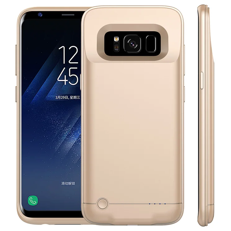 Чехол для внешнего зарядного устройства большой емкости для samsung S8 S8 plus s8+ чехол для внешнего зарядного устройства - Цвет: gold for s8 plus