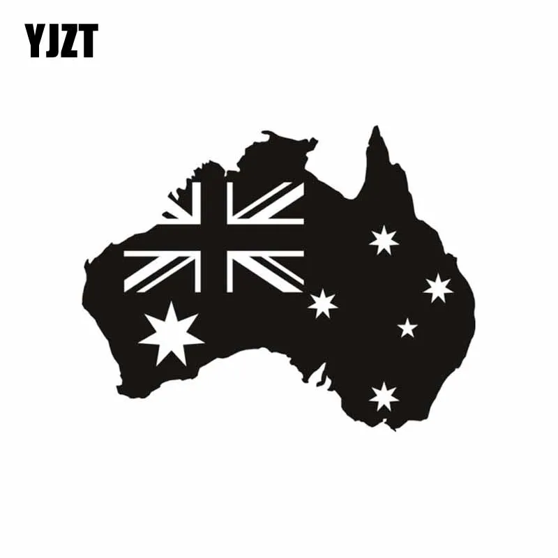 YJZT 14.1CMX11.1CM Fashion Australian Flag In Australia Map Sticker