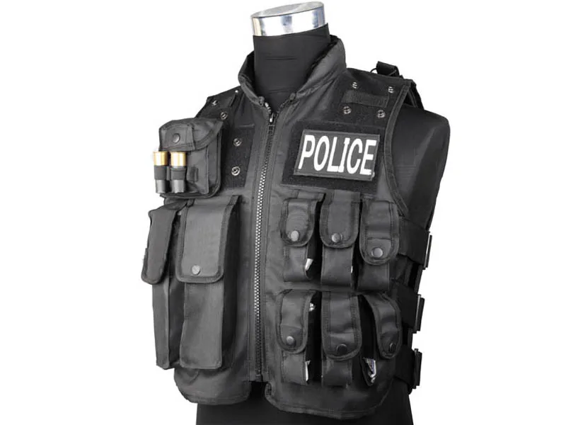 SWAT Vest Military Tactical Airsoft Paintball CQB Shooting Combat POLICE MOLLE Vest Black BD2878