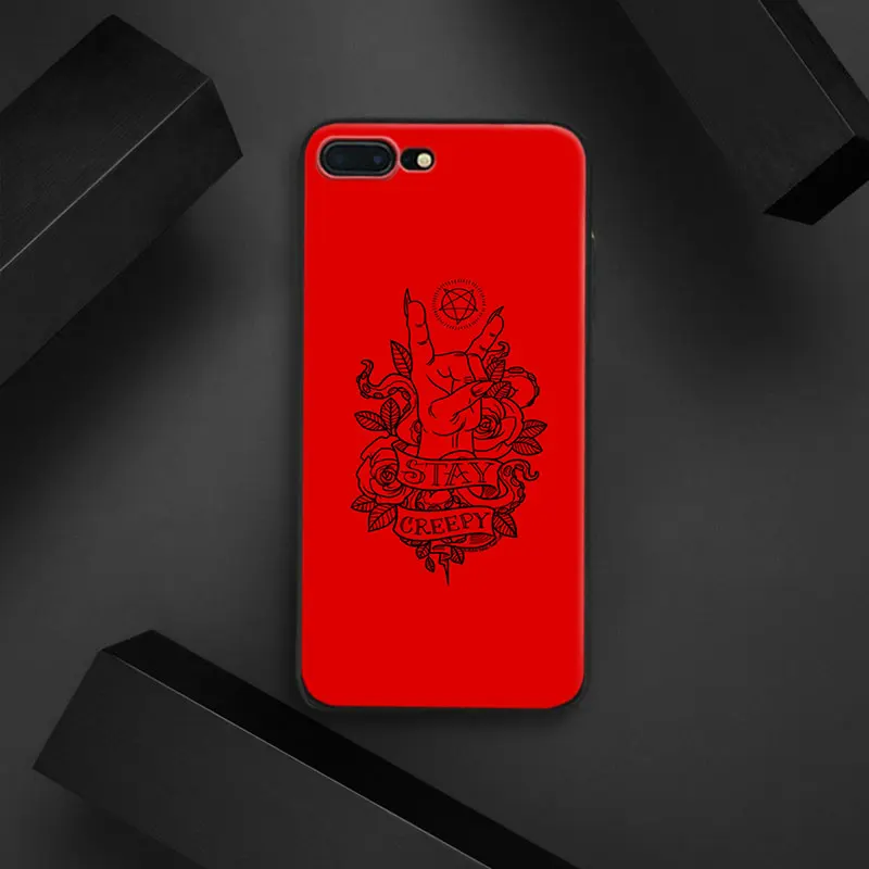 

Sign of the horns Red horned hand Tpu Soft Silicone Phone Case Cover Shell For Apple IPhone 5 5s SE 6 6s 7 8 Plus X 10