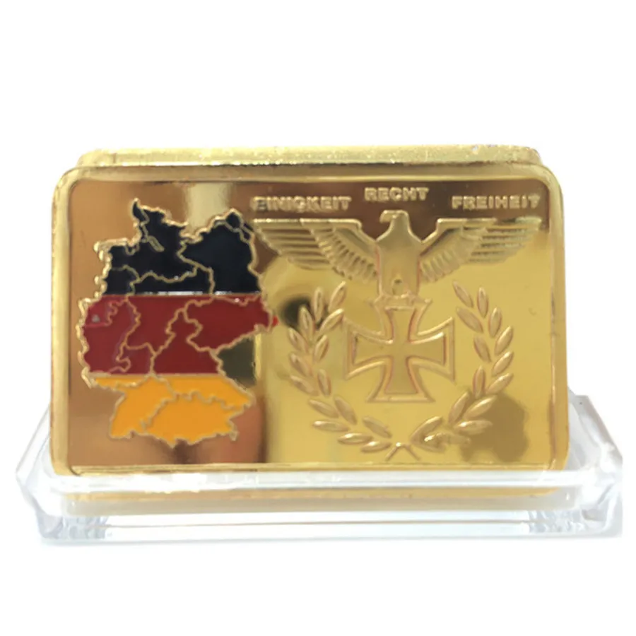 

1 Oz 24k Gold-Plated German Territory Painted Bullion Bar,Germany territory bullion bar Hot sale 15pcs/lot Free shipping