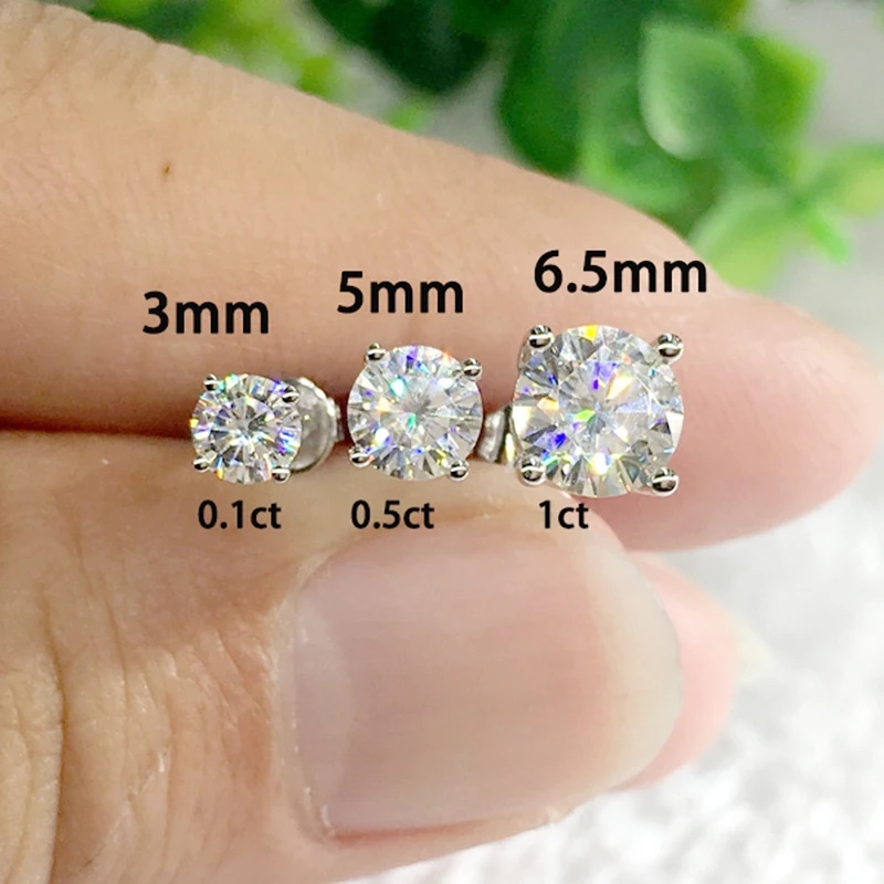 Женские серьги из белого золота с муассанитом 585 пробы|stones for jewelry|stones jewelry makinglot lot |