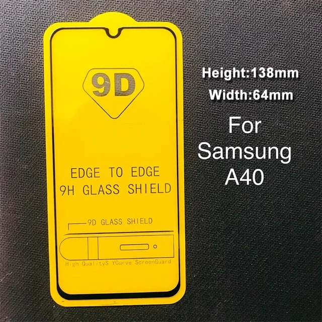 25 PCS 9D Full Cover Curved Tempered Glass on For Samsung Galaxy A50 A20 A10 M10 M20 M30 A70 A40 A30 A20E - Цвет: A40