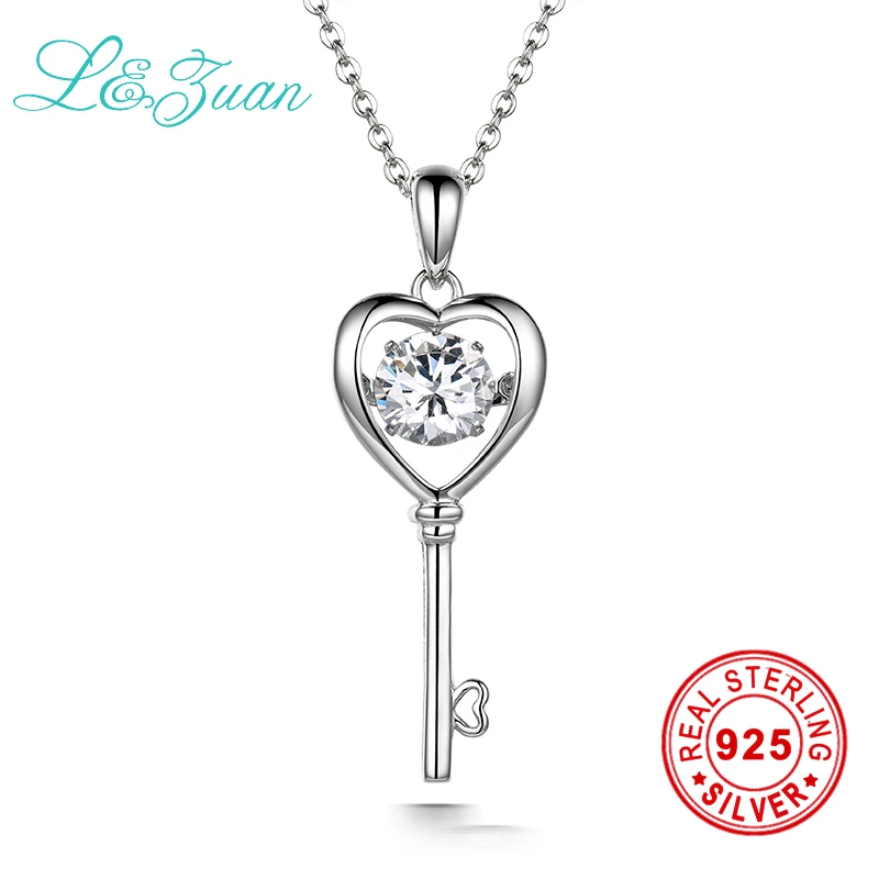 

l&zuan sterling silver Jewelry necklace 1.32ct Japan Original Smart Series Move Stones Key pendant necklace