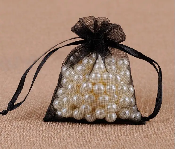100pcs/lot 11x16 13x18 15x20 17x23cm Jewelry Bag Drawstring Organza Bags Wedding Party Christmas Gift Packaging Pouch Bags Strawberry Ring Box Jewelry Packaging & Displays