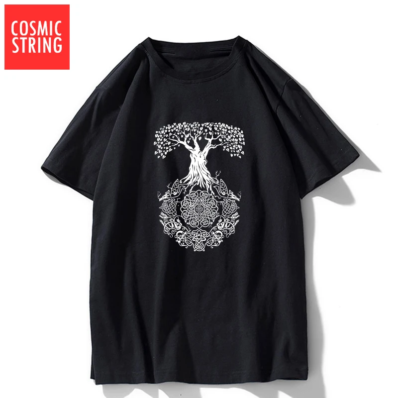 COSMIC STRING top quality 100% cotton short sleeve men T shirt casual summer men tshirt loose cool t-shirt male tee shirts