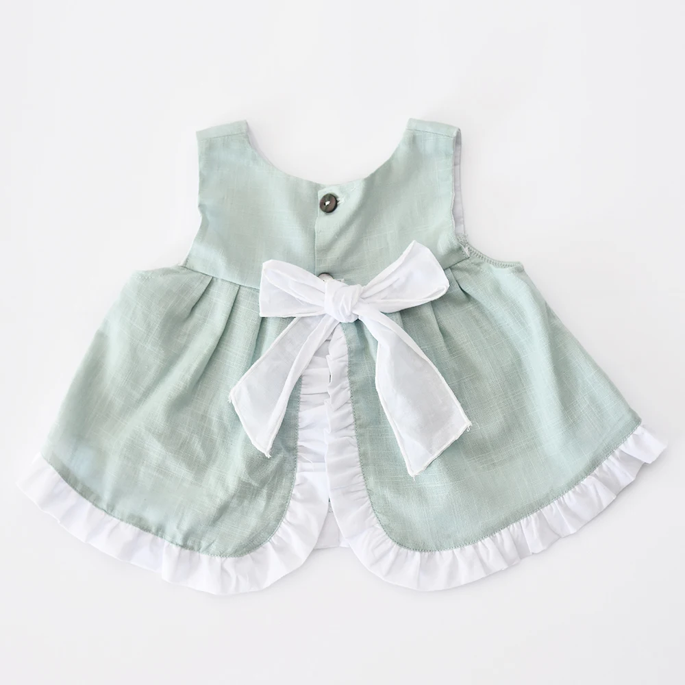 Baby green outfit ,Baby Outfit with lace- Cotton Baby Clothes - Coming Home Outfit - Mini World Outfit (1)
