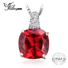 4.99ct Pigeon Blood Red Rubí Colgante de Plata Sólido Puro 925 Square Cut anillo de Compromiso Joyería de La Boda sin una cadena