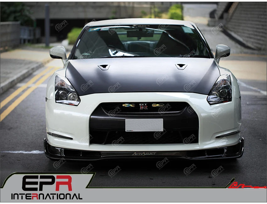 Автомобиль-Стайлинг для Nissan R35 GTR AS Стиль углеродного волокна передний бампер Canard глянцевая отделка Дрифт гоночный сплиттер губ набор обвес