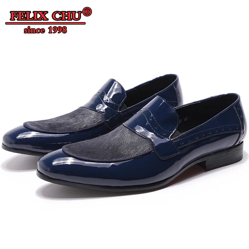 

FELIX CHU LUXURY MEN CASUAL SHOES GENUINE LEATHER OFFICE BUSINESS BLUE BLACK SLIP ON HANDMADE CASUAL MENS LOAFERS LEATHER SHOES
