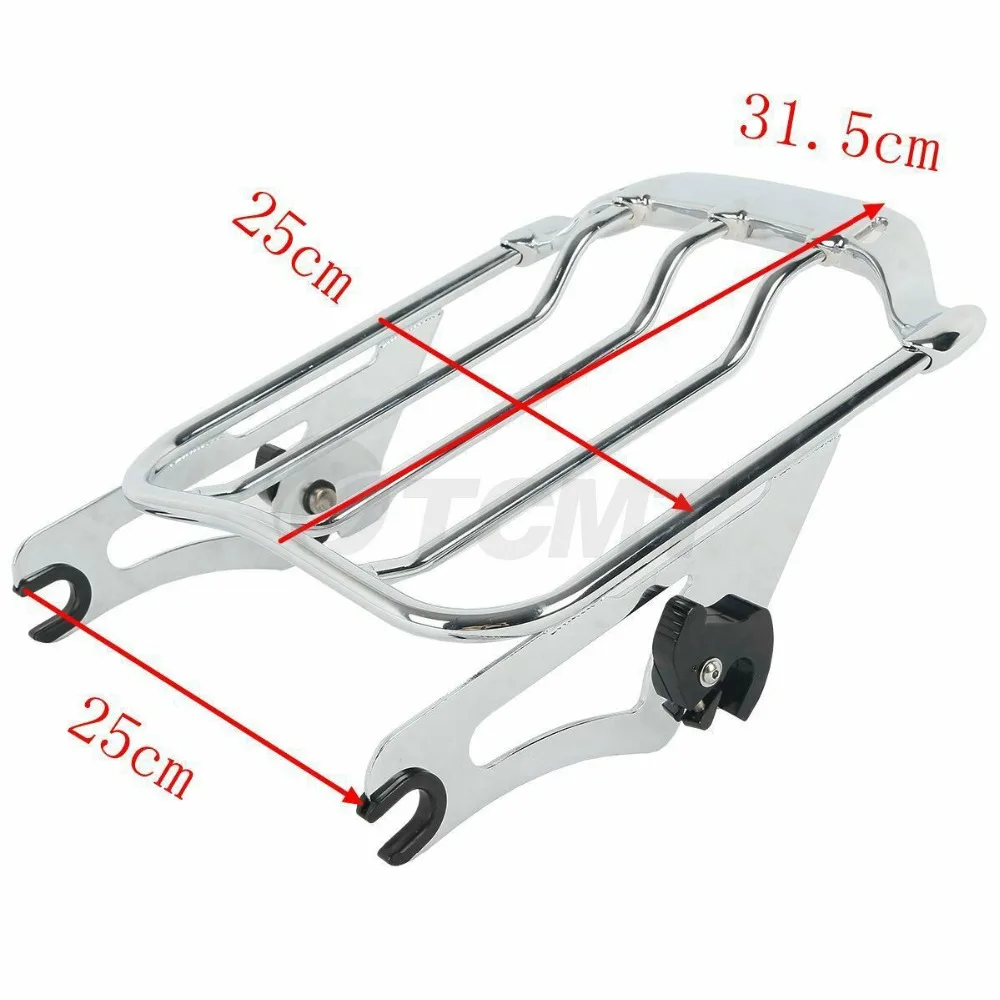 Motorcycle Two Up Air Wing Rack + 4 Point Docking Kits For Harley Street Road Glide 09-13