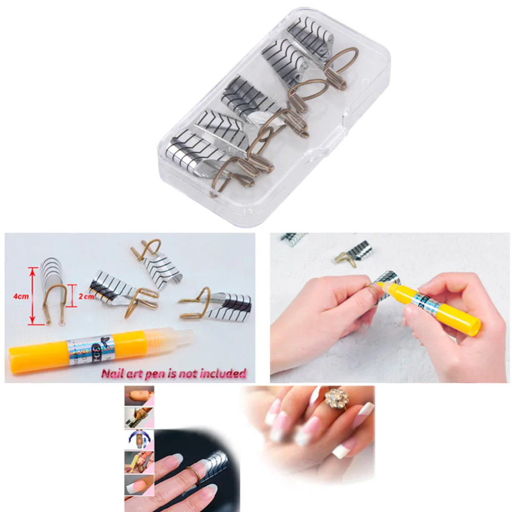 10pcs Reusable Nail Forms Tips Nail Art Guide Form Acrylic Tip Gel