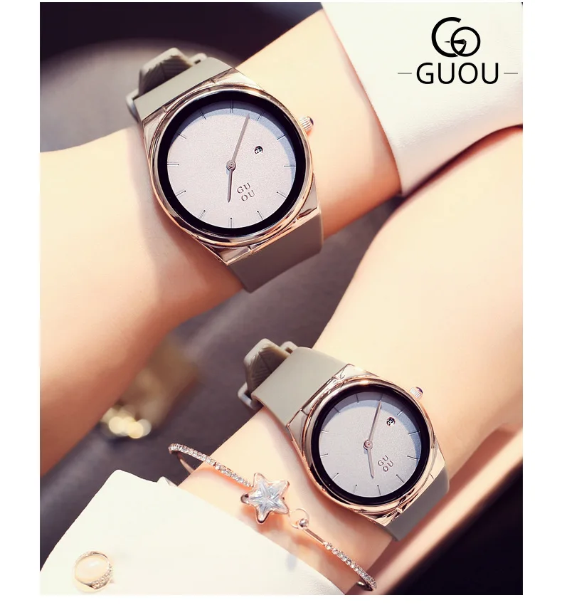 GUOU, женские часы, подлинные, модные, HK, бренд, высокое качество, женские часы, водонепроницаемые, сплав, кварцевые часы, женские, horloges vrouwen