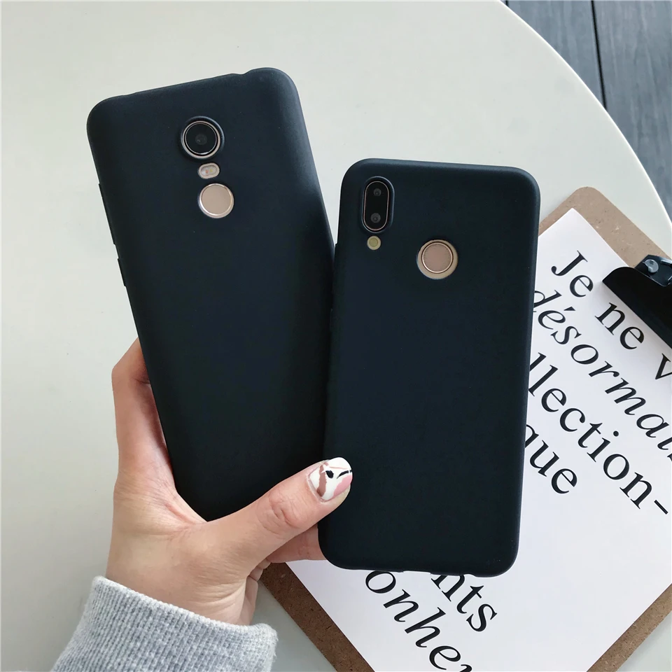 

Matte Black Case For Huawei P20 Pro P30 Lite Mate 20 Nova 4 3 Honor 10i 10 9 8 7A 8A 8X 7C 8C Y6 2019 Cover Soft TPU Phone Cases