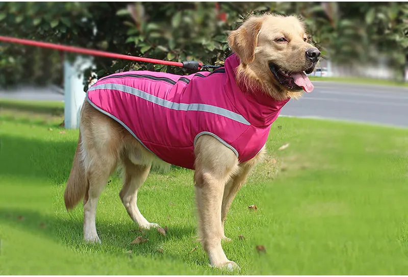 XL-6XL Светоотражающие пальто, куртки для собак, зимняя водонепроницаемая одежда для домашних животных, теплая собачья жилетка, одежда для средних и больших собак, бульдог лабрадор
