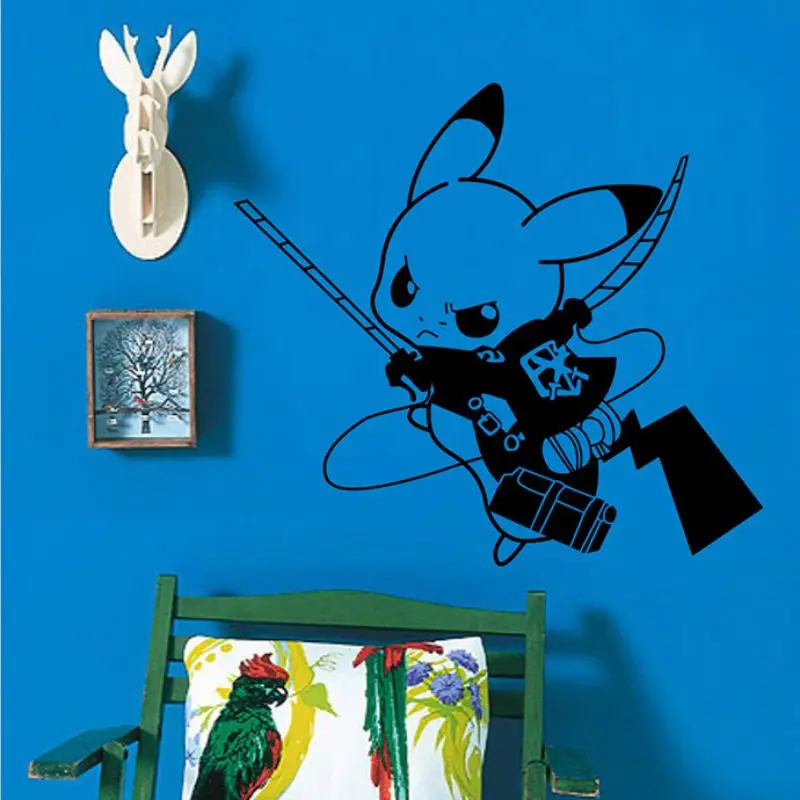 Pegatina Mural De Pikachu Pokemon Extraíble: Decora Paredes Y Puertas Con Tu Pokémon Favorito