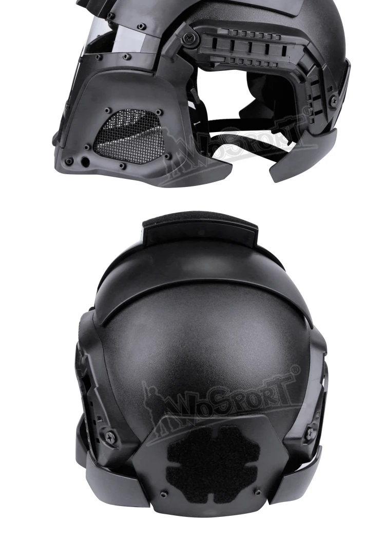 WoSporT тактический военный страйкбол пейнтбол с ПК объектив полный покрытый шлем аксессуары для CS Wargame шлем для съемки