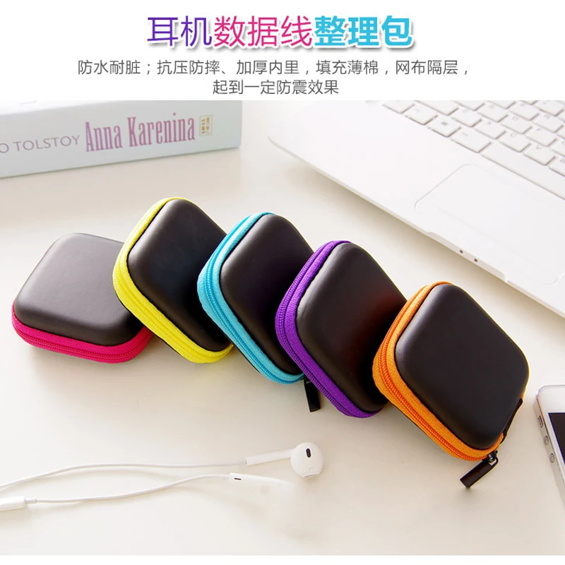 Hot Sale Black Fiber Zipper font b Headphones b font Earphone Earbuds Hard case Storage Carrying