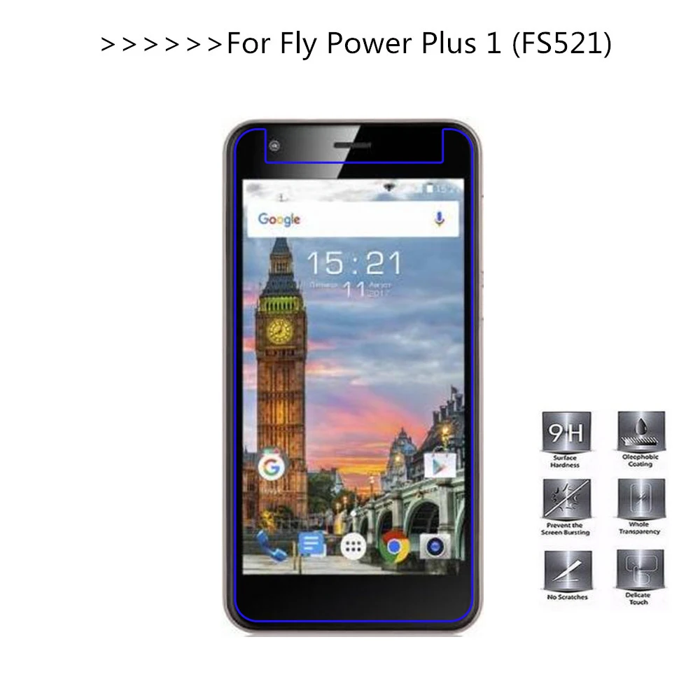 

Screen Protector phone For Fly Power Plus 1 FS521 phone Tempered Glass SmartPhone Film Protective Screen Cover