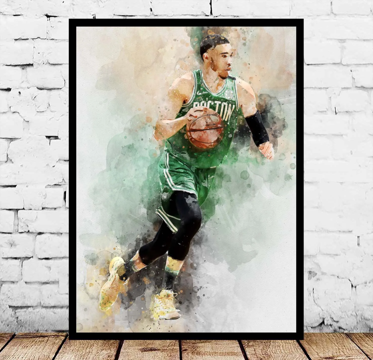 

Jayson Tatum Sports Art Print Basketball Watercolor Abstract Poster