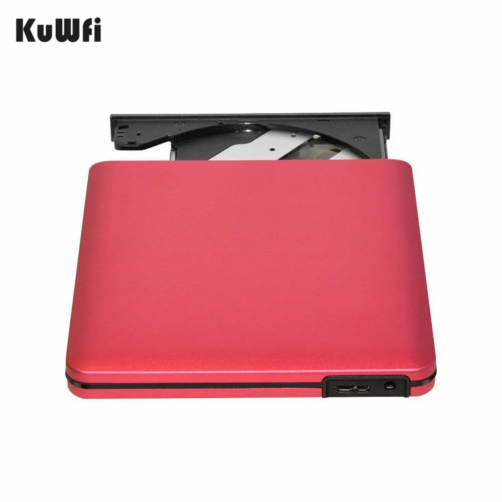 KuWFi Внешний DVD-привод Оптический привод USB 3.0 CD DVD Burner CD-RW Писатель Reader Рекордер для ноутбука с Windows PC