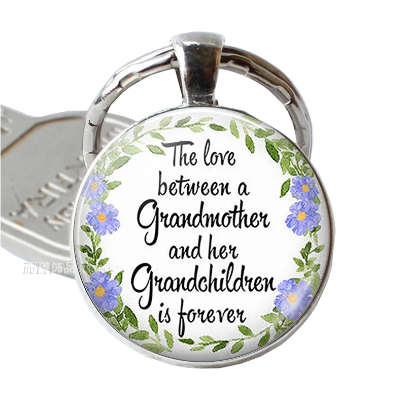 The Love Between A Grandmother and Her Grandchildren Is Forever Keychain Grandmother Granddaughter Jewelry Family Key Chain Ring
