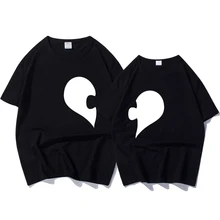 Летняя футболка женская забавная Футболка с принтом для пары футболка с коротким рукавом для влюбленных хип-хоп модная одежда из хлопка для пары