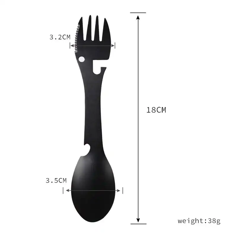 

Multifunctional Cookware Spoon Fork Bottle Opener Outdoor Camping Tableware Stainless Steel Lightweight For Camping Picnic
