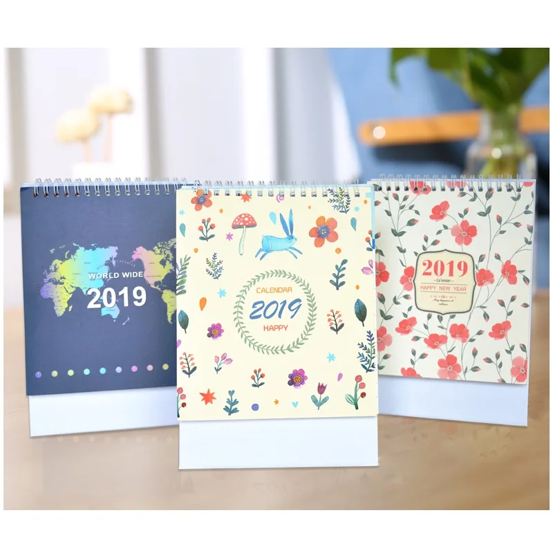 

2019 Cute Flower Series DIY Table Desk Calendar Agenda Organizer Daily Schedule Planner 2018.07~2019.12