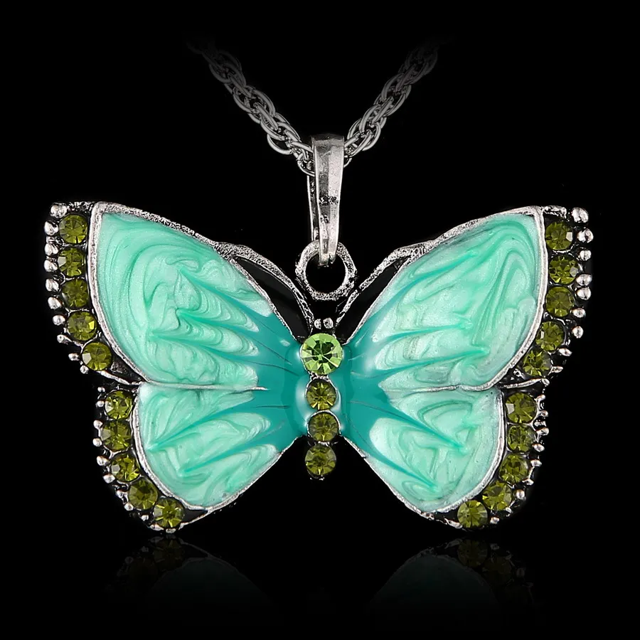 Ювелирные изделия в стиле бохо, подвеска в виде бабочки, ювелирное массивное ожерелье для женщин, ожерелье с бабочкой из кристаллов, epacket, Прямая поставка