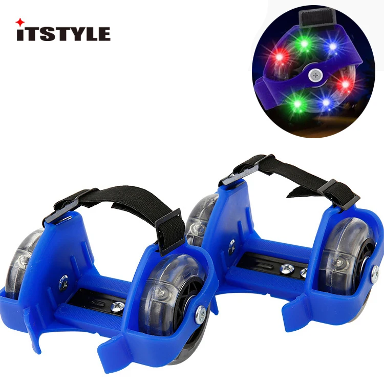

ITSTYLE Colorful Flashing Roller Whirlwind Pulley Flash Wheels Heel Roller Adjustable Simply Roller Skating Shoes for kids Adult