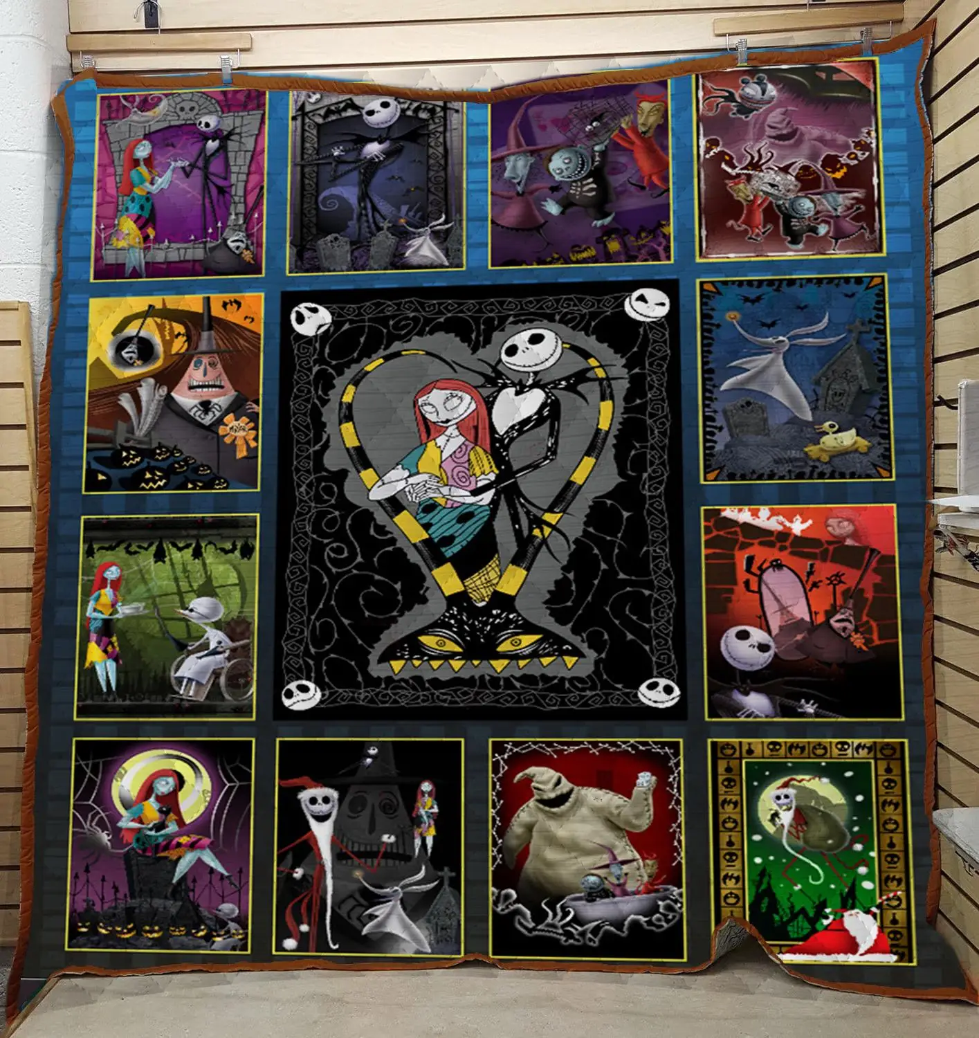 

Coverlet Nightmare Before Christmas Quilt Blanket Colchas Throw Blanket Diamond Quilted Bedspread Wash Coverlet Drop Shipping
